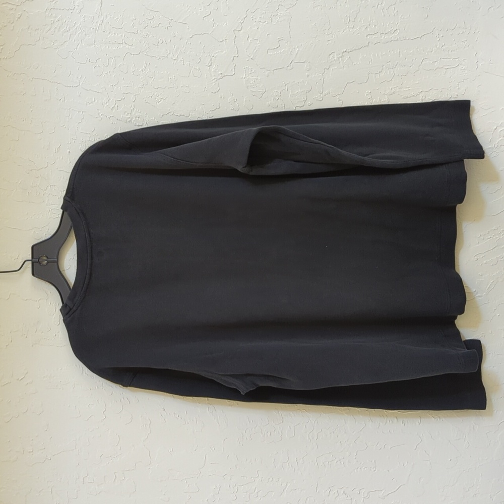GAP Black Long Sleeve Waffle Knit Pullover Tee with Crew Neck Size XL - Picture 3 of 5